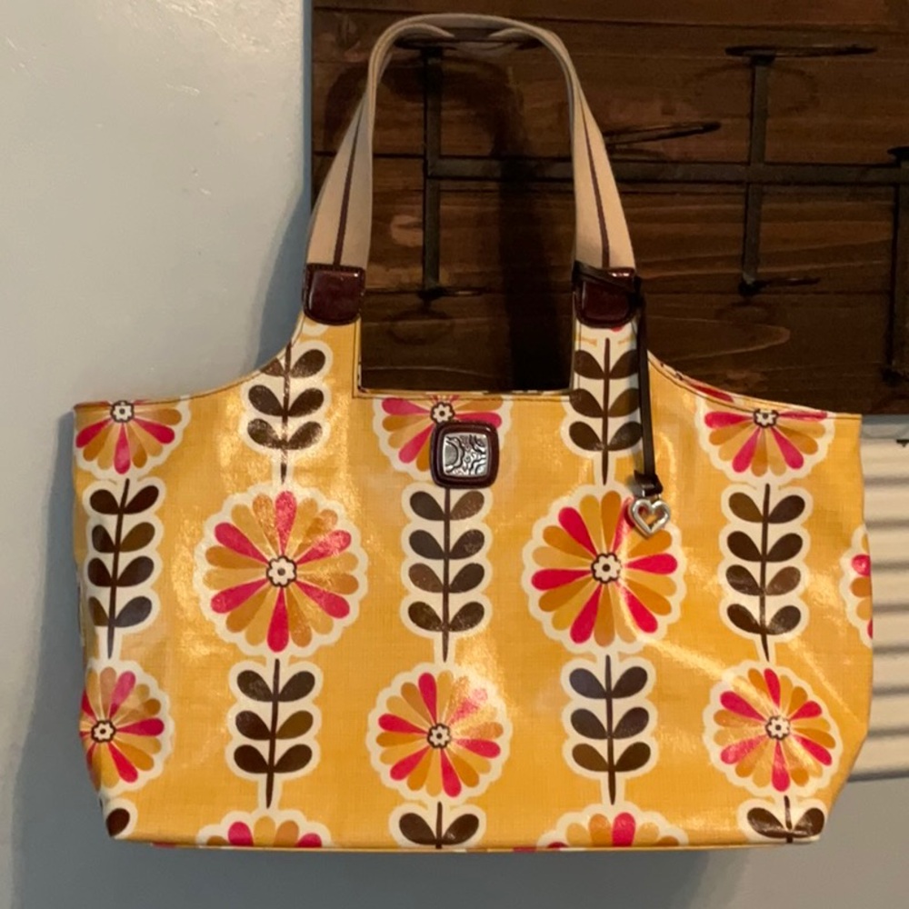 Brighton Floral Yellow Coated Tote Bag